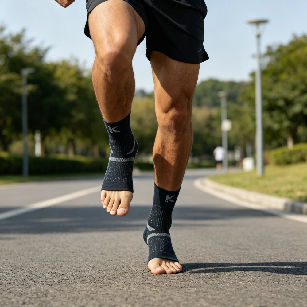 Ankle Brace Sock - 1 Pasang Penyangga Pergelangan Kaki Elastis,