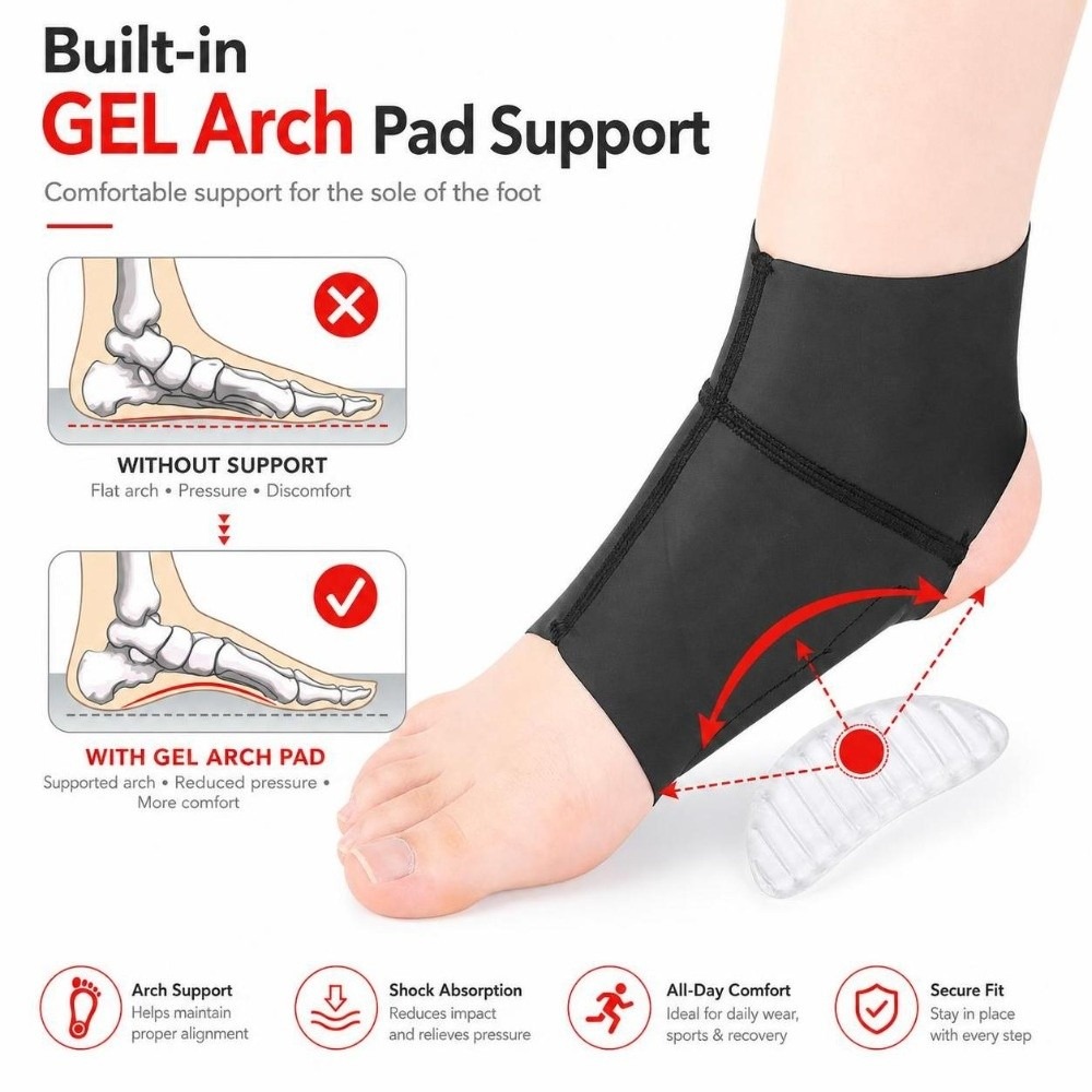 1 Pasang Alas Kaki Gel dengan  - Ankle Brace Sock ulasan dan harga
